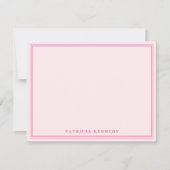 Pink Custom Name Two Border Design Personalized  ノートカード (正面)