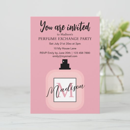 Pink Custom Perfume Exchange Party 招待状 (スタンド正面)