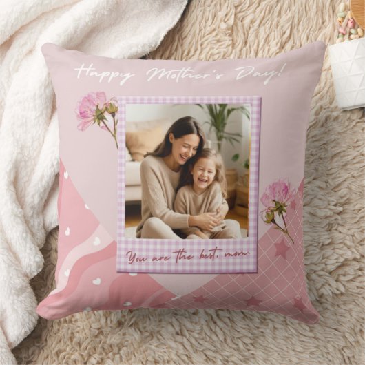 Pink Custom Photo Collage クッション (ブランケット)