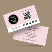 Pink Custom Social Media QR Code Logo 名刺