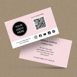Pink Custom Social Media QR Code Logo 名刺