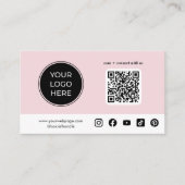 Pink Custom Social Media QR Code Logo 名刺 (正面)