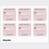 Pink Custom Valentine's Day Candle Label スクエアシール (シート)