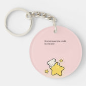 Pink Cute Acrylic Keychain – “She Believed She Cou キーホルダー (正面)