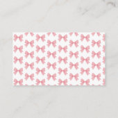 Pink Cute Bow Bridal Shower Registry エンクロージャーカード (裏面)