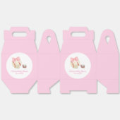 Pink Cute Bow Pacifier Baseball Sport Baby Shower フェイバーボックス (見開き)