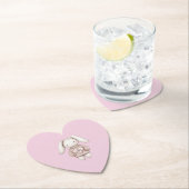 Pink Cute Bunny Pink Sweater Heart Baby Shower ペーパーコースター (インサイチュ)