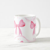 Pink,cute coffee mug with bowa コーヒーマグカップ (正面右)