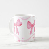 Pink,cute coffee mug with bowa コーヒーマグカップ (正面左)