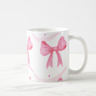 Pink,cute coffee mug with bowa コーヒーマグカップ