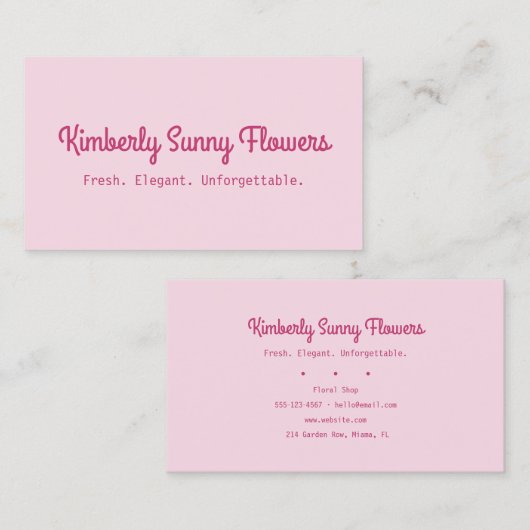 Pink Cute Florist Shop 名刺 (正面/裏面)
