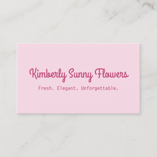 Pink Cute Florist Shop 名刺 (正面)