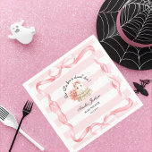 pink cute ghost little boo baby shower Invitation スタンダードカクテルナプキン