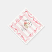 pink cute ghost little boo baby shower Invitation スタンダードカクテルナプキン (角)