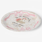 pink cute ghost little boo baby shower Invitation ペーパープレート (アングル)