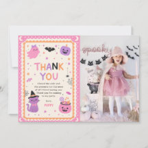 Pink Cute Halloween Ghost Birthday Photo