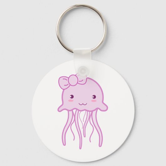 Pink Cute Jellyfish キーホルダー (正面)