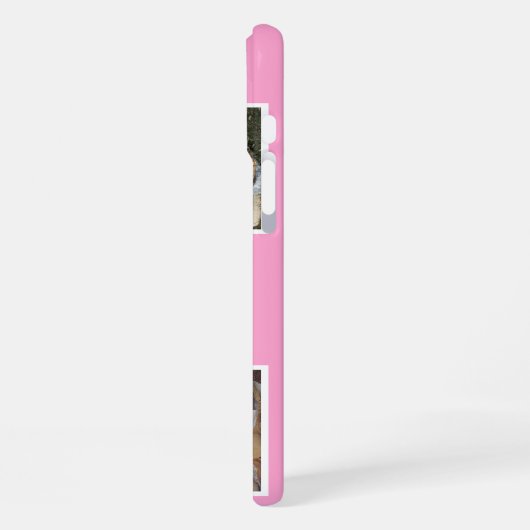 Pink Cute Modern 3 Photo Layout Custom iPhoneケース (左側面)