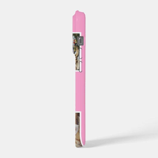 Pink Cute Modern 3 Photo Layout Custom iPhoneケース (左側面)