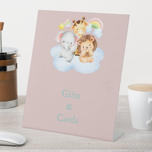 Pink cute safari animals 台座サイン (インサイチュ)