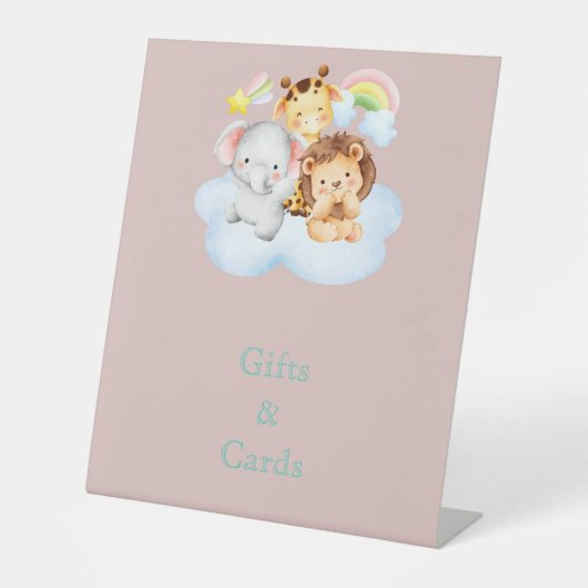 Pink cute safari animals 台座サイン (正面)