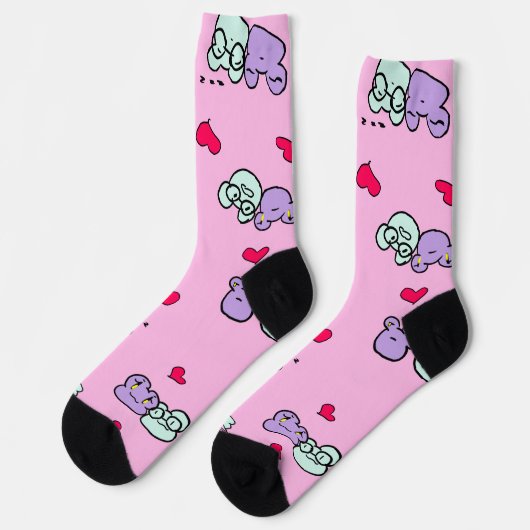 Pink cute socks featuring Girlie and her frog ソックス (左)