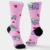 Pink cute socks featuring Girlie and her frog ソックス (傾斜あり)