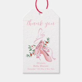 Pink Cute Winter Ballerina Tutu Cold Baby Shower  ギフトタグ