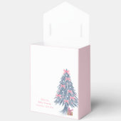 Pink Cute Winter Bow Christmas Tree Baby Shower  フェイバーボックス (見開き)