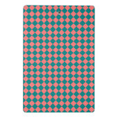 Pink Cyan Checker Diamond Pattern ミニクリップボード (裏面)