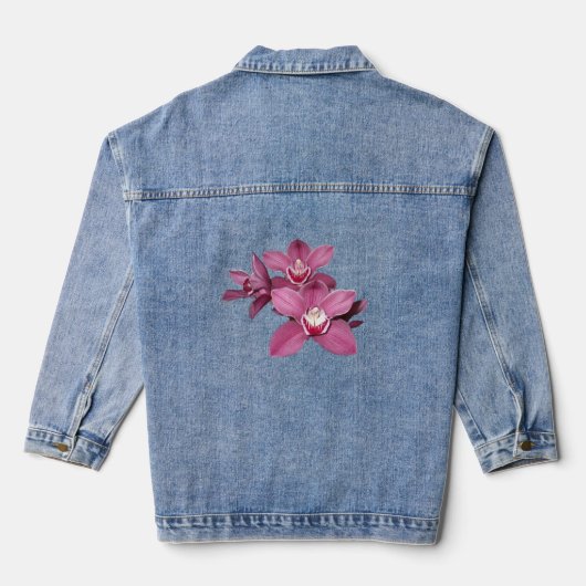 Pink Cymbidium Orchids Denim Jacket デニムジャケット (裏面)