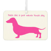 Pink Dachshund Silhouette カーエアーフレッシュナー (裏面)