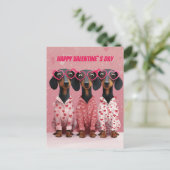  Pink Dachshund Valentine’s Day Card シーズンポストカード (スタンド正面)