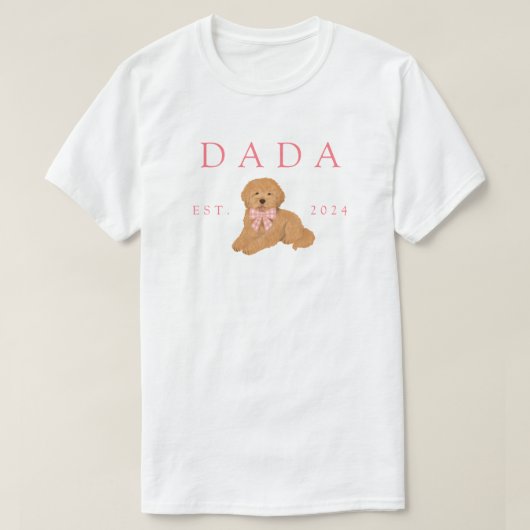 Pink Dada Golden Doodle Birthday Tシャツ (デザイン正面)