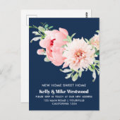 Pink Dahlia新しい住所ニューハウス ポストカード (正面/裏面)