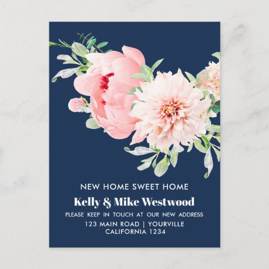 Pink Dahlia新しい住所ニューハウス ポストカード (正面)