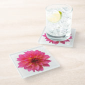 Pink Dahlia ガラスコースター (アングル)