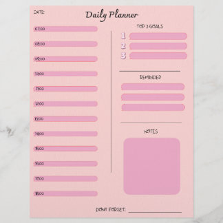 Pink Daily Planner レターヘッド