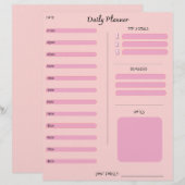 Pink Daily Planner レターヘッド (正面/裏面)