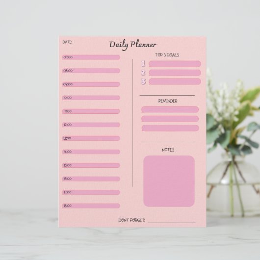 Pink Daily Planner レターヘッド (スタンド正面)