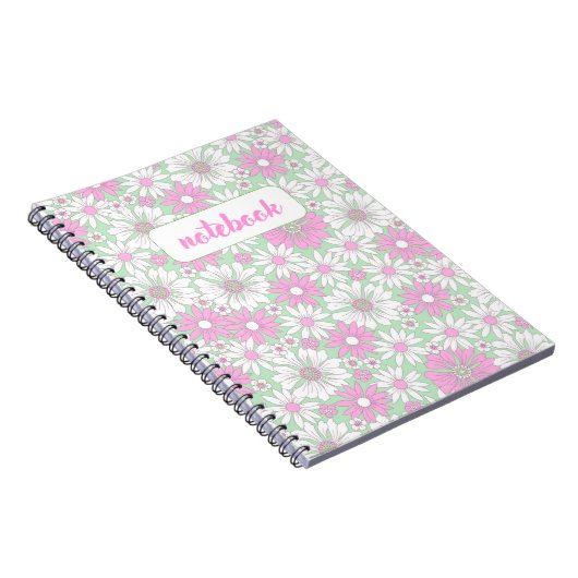 Pink Daisy Bloom Notebook ノートブック (右側)