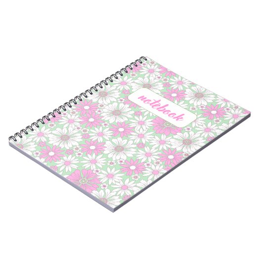 Pink Daisy Bloom Notebook ノートブック (左側)