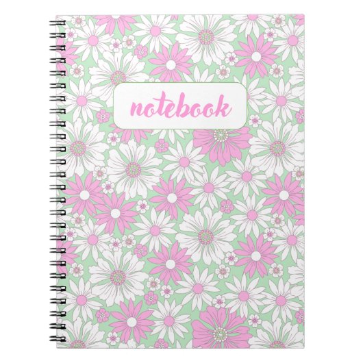 Pink Daisy Bloom Notebook ノートブック (正面)
