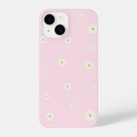 Pink Daisy Floral iPhone Case – Cute Spring Design iPhoneケース (裏面)