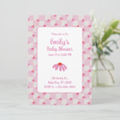 Pink Daisy for Baby Girl | Baby Shower Invitation 招待状 (スタンド正面)
