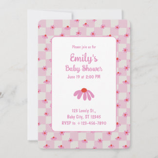 Pink Daisy for Baby Girl | Baby Shower Invitation 招待状