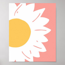 Pink Daisy – Minimalist Floral Wall Art ポスター