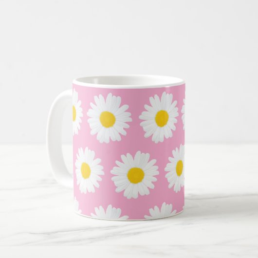 Pink Daisy Mug コーヒーマグカップ (正面左)