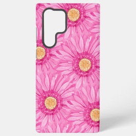 Pink daisy pattern - large samsung galaxy s22 ultraケース