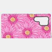 Pink daisy pattern - large samsung galaxyケース (裏面横)